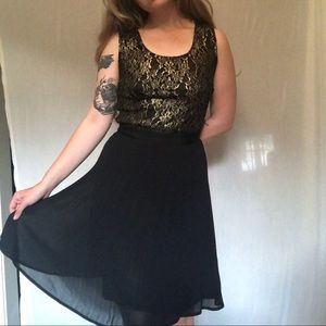 Mod Cloth Black and Gold party dress